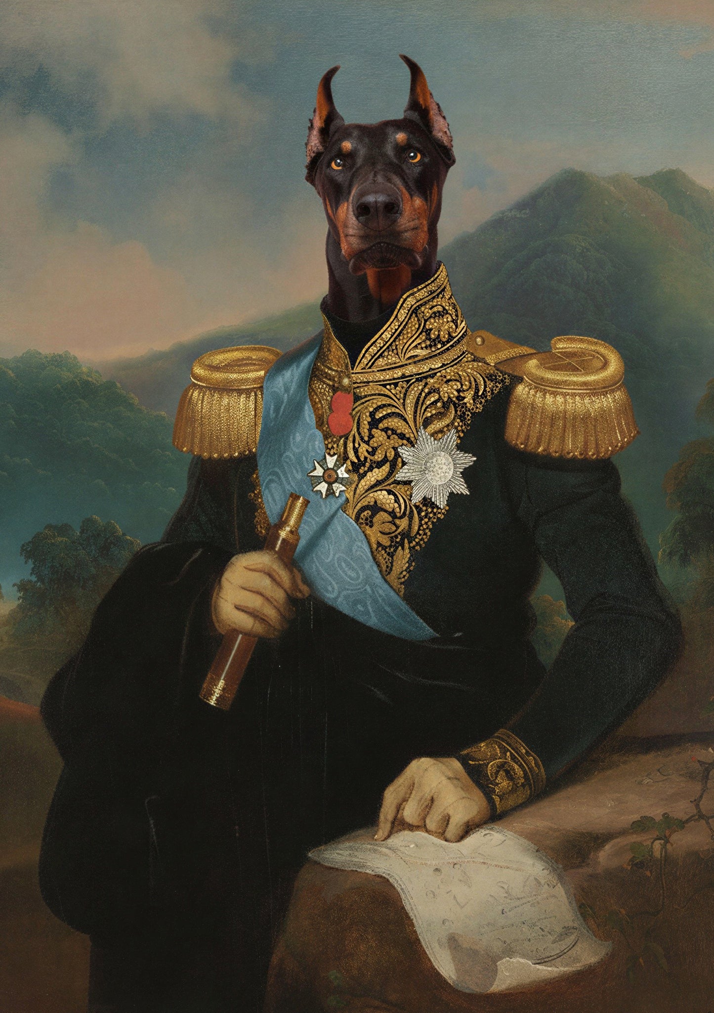 Huisdierportret Klassiek Renaissance Animal Portrait