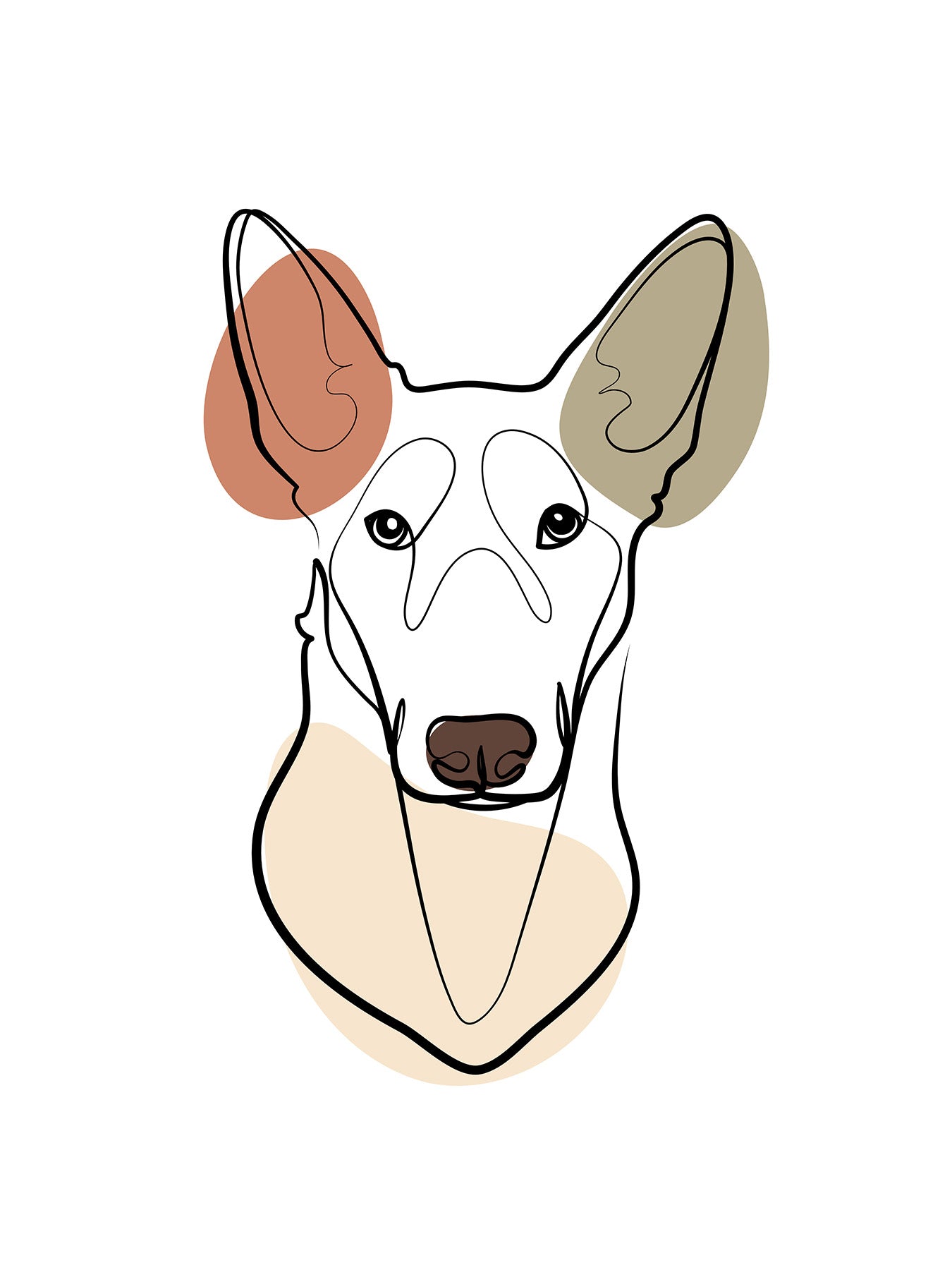 Huisdierportret Line Art Oneliner Animal Portrait