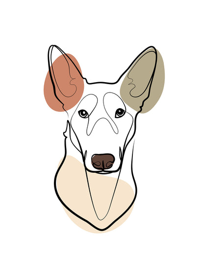 Huisdierportret Line Art Oneliner Animal Portrait