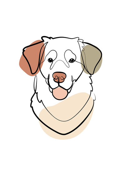 Huisdierportret Line Art Oneliner Animal Portrait