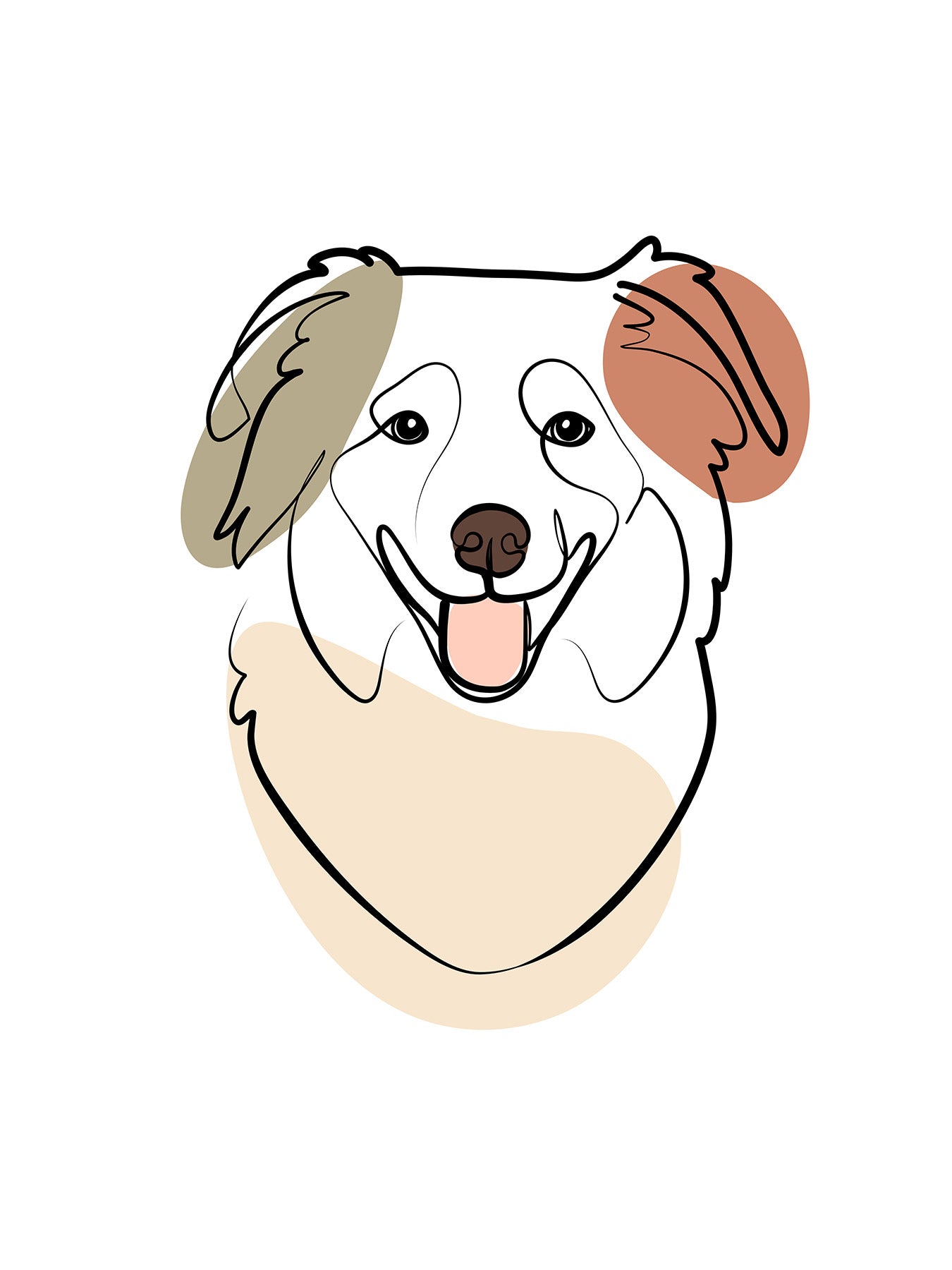 Huisdierportret Line Art Oneliner Animal Portrait