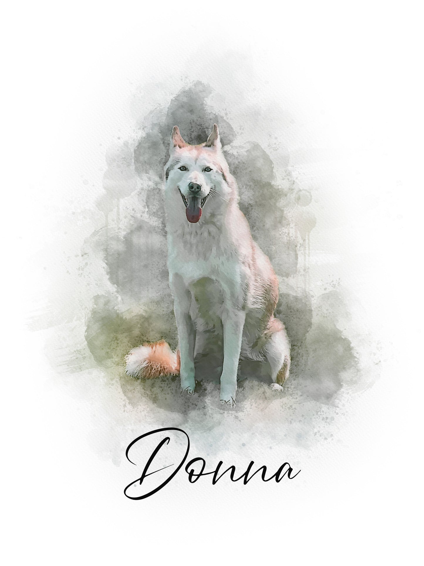 Huisdierportret Waterverf Animal Portrait