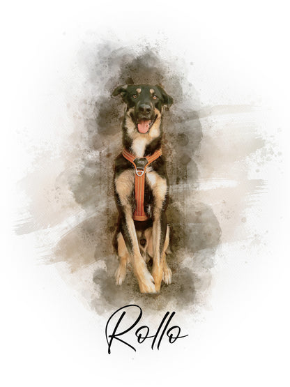 Huisdierportret Waterverf Animal Portrait