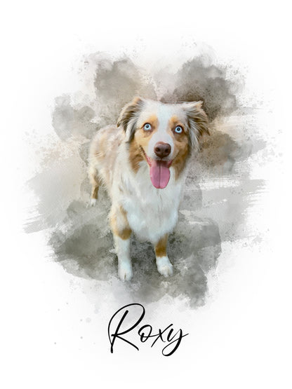 Huisdierportret Waterverf Animal Portrait